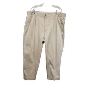 Savane Men's Size 42X30 Straight Fit Flax Pleated Dress Pants casual/Business